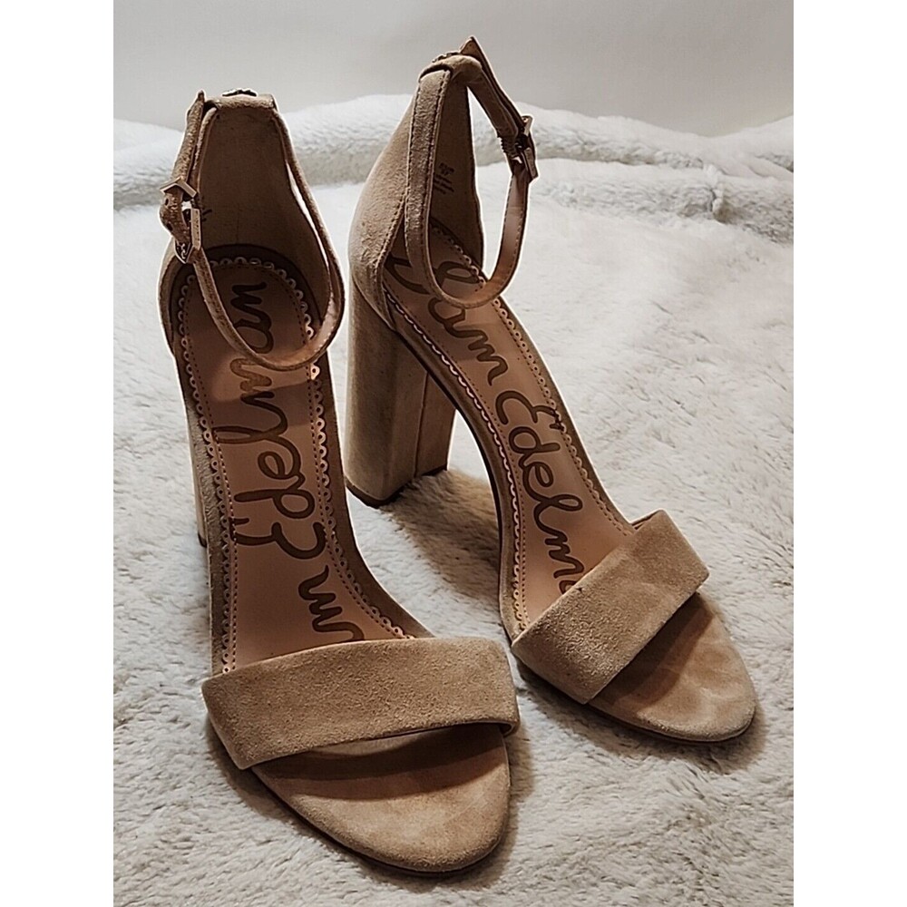 Sam Edelman Womens Shoes Designer Block Heels Sandals Suede‎ YARO US Size 9 M - Picture 2 of 6